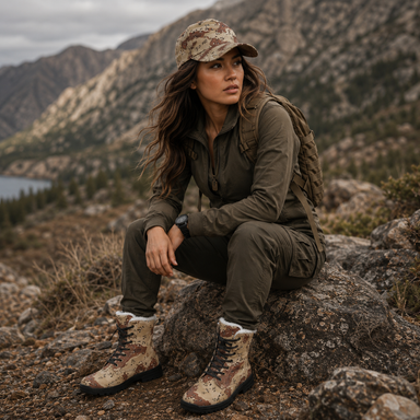 Chocolate Chip Desert Camo All-Over Print Peaked Cap With Box - Equippage.com