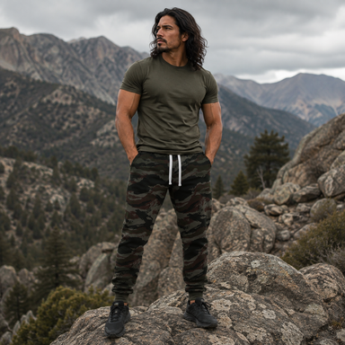 Cuban Grey Lizard W2 Unisex Camo Athletic Joggers - Equippage.com