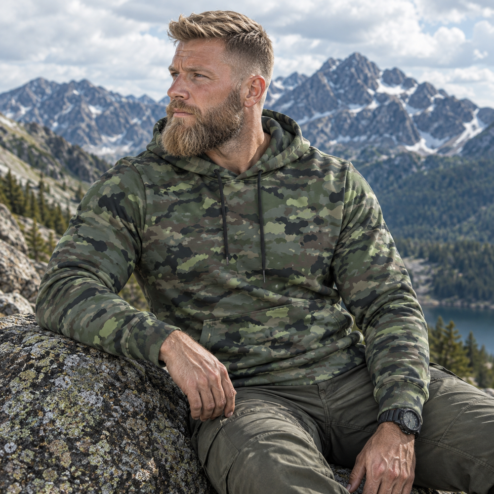 Spanish M09 Boscoso Camo Men's Thicken Pullover Hoodie