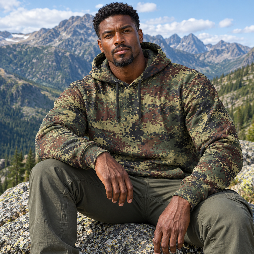 Serbian M-MDU-10 Camo Men's Thicken Pullover Hoodie