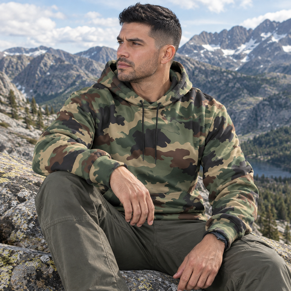 Serbian M-MDU-02 Camo Men's Thicken Pullover Hoodie