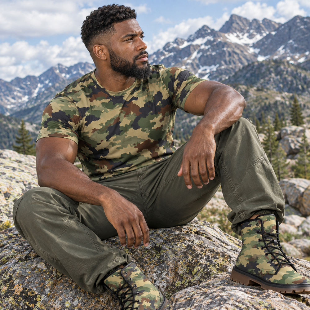 Serbian M-MDU-02 Camo Men's Martin Short Boots