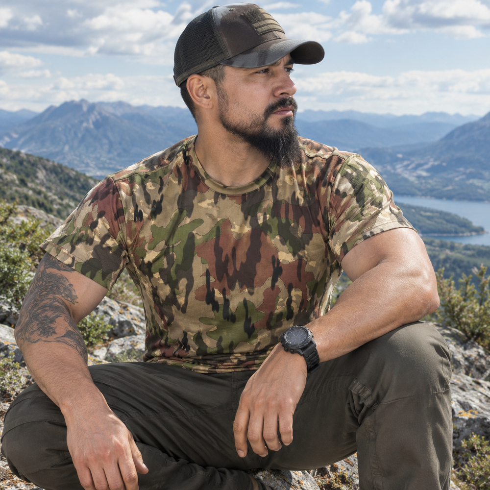 Spanish M59 Rocoso Camo Men's O-Neck T-Shirt | 190GSM Cotton