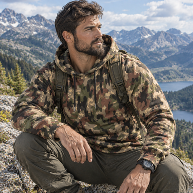 Spanish M59 Rocoso Camo Men's Thicken Pullover Hoodie - Equippage.com