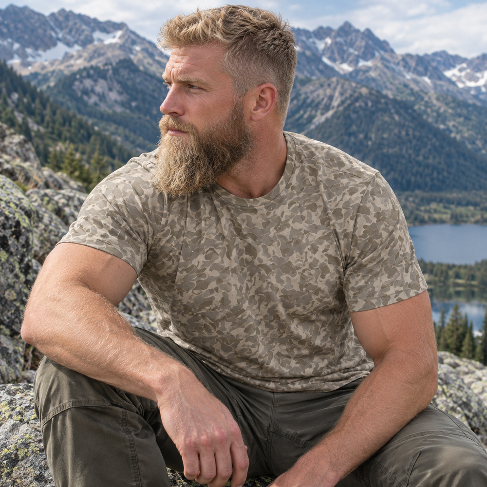 Austrian Steintarn Camo Men's O-Neck T-Shirt | 190GSM Cotton