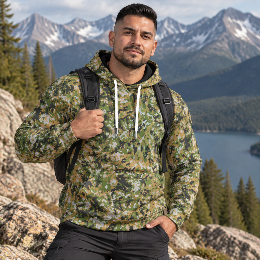 Finnish M05 Frost/Pakkaskuvio Camo Men's Thicken Pullover Hoodie
