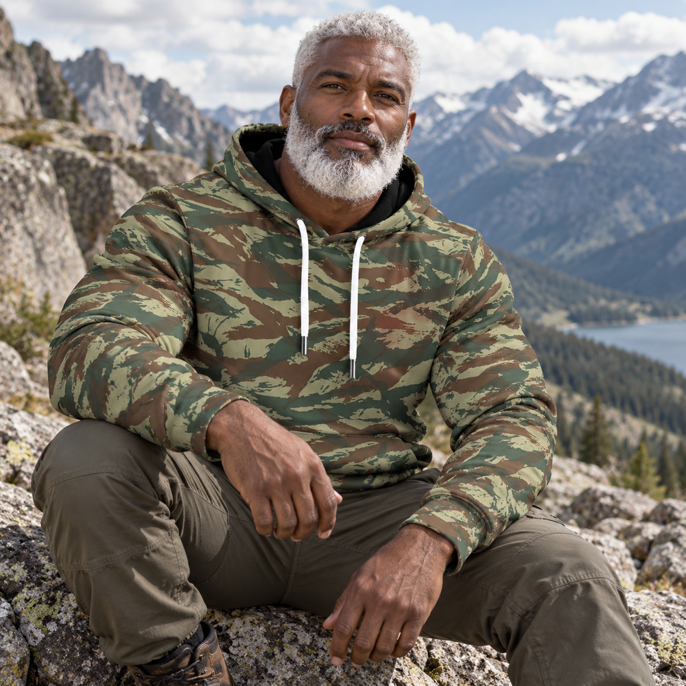 Greek Lizard Camo Men's Thicken Pullover Hoodie