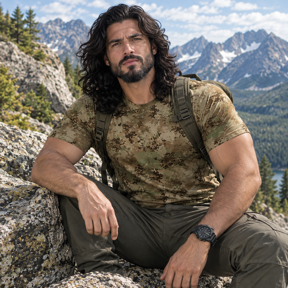 Italian Altimetrico F Camo Men's O-Neck T-Shirt | 190GSM Cotton