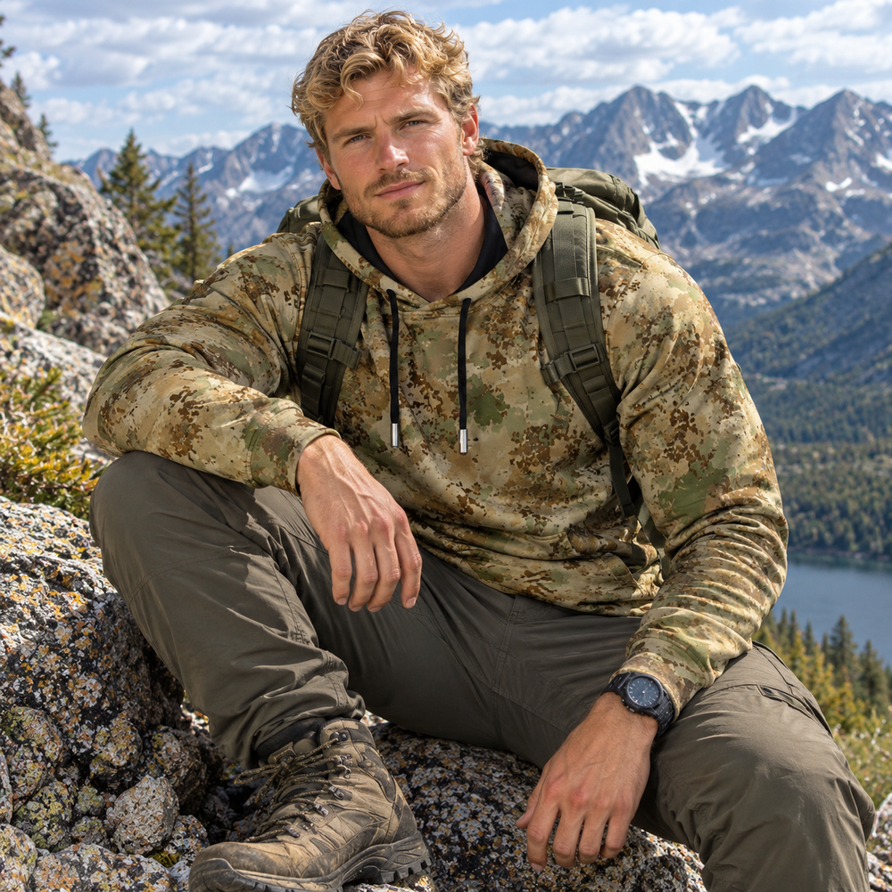 Italian Altimetrico F Camo Men's Thicken Pullover Hoodie