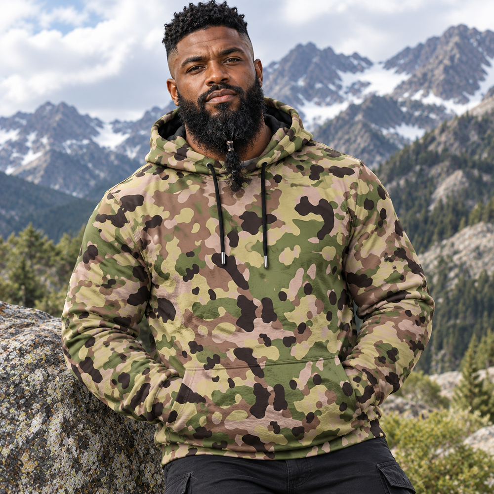 Portuguese M18 Padrão Multi-Terreno Camo Men's Thicken Pullover Hoodie