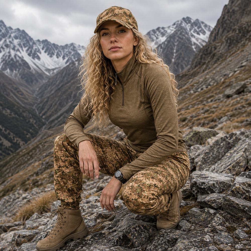 Dutch NFP Tan Camo All-Over Print Peaked Cap With Box