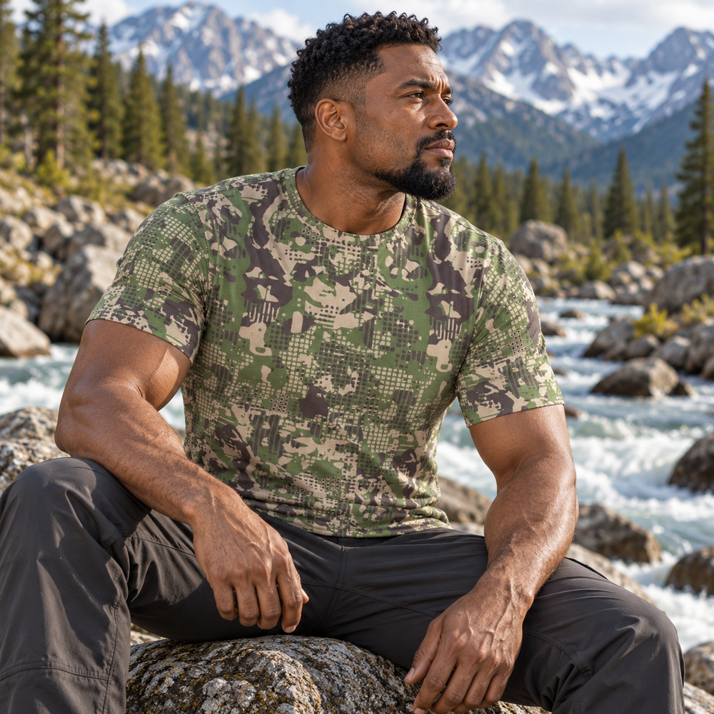Ukrainian Predator Camo Men's O-Neck T-Shirt | 190GSM Cotton