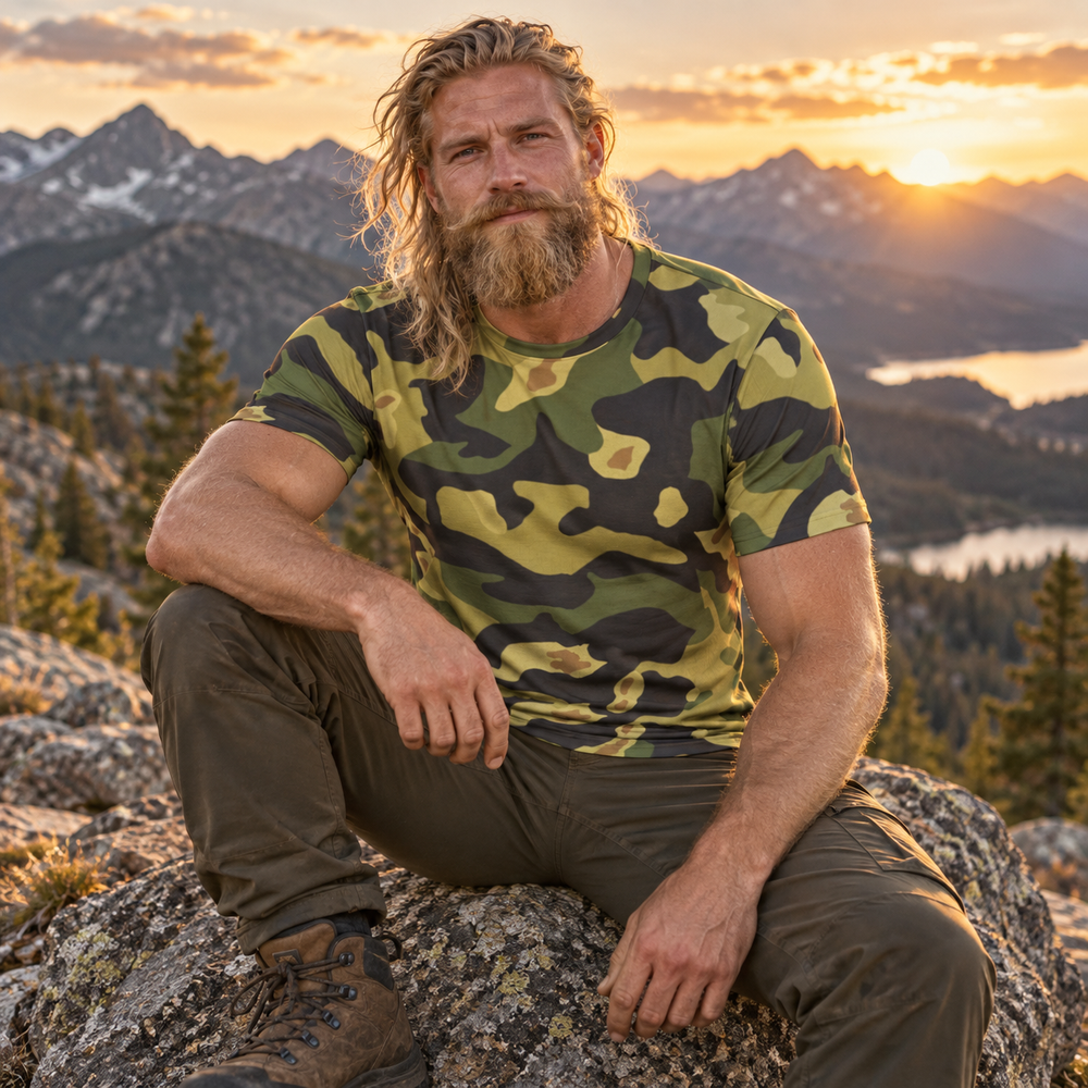 Czech Vz. 60 Salamander Camo Men's O-Neck T-Shirt | 190GSM Cotton