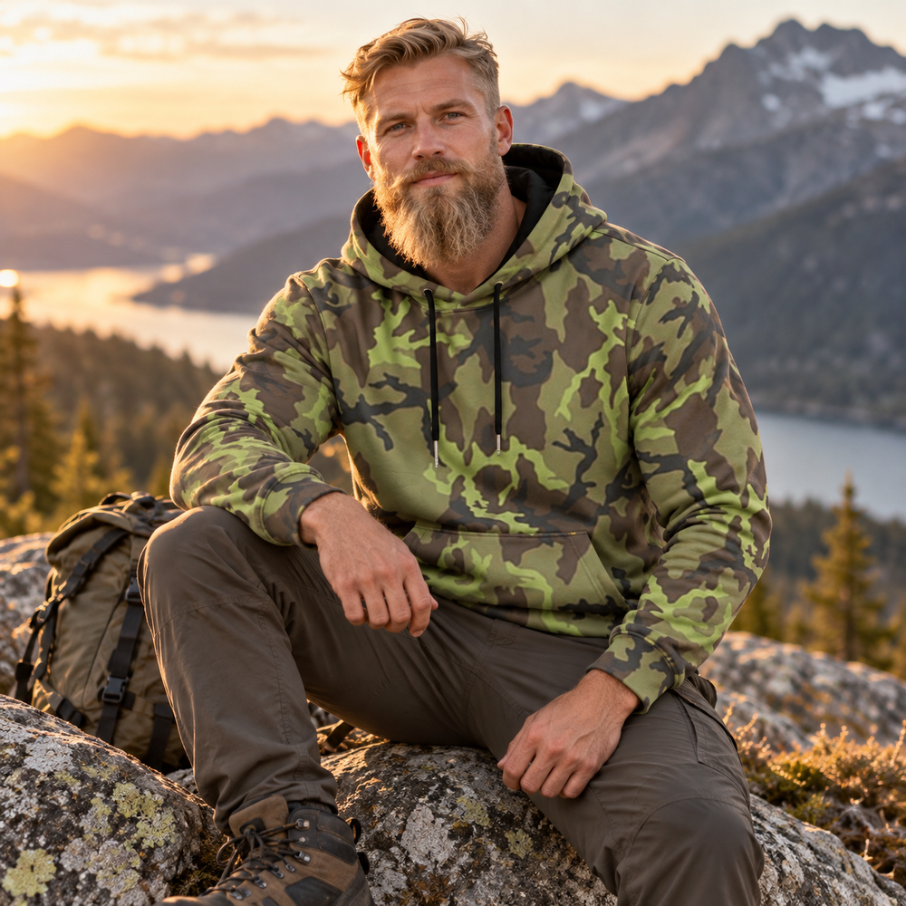Czech Vz. 95 Leaf Woodland Camo Men's Thicken Pullover Hoodie