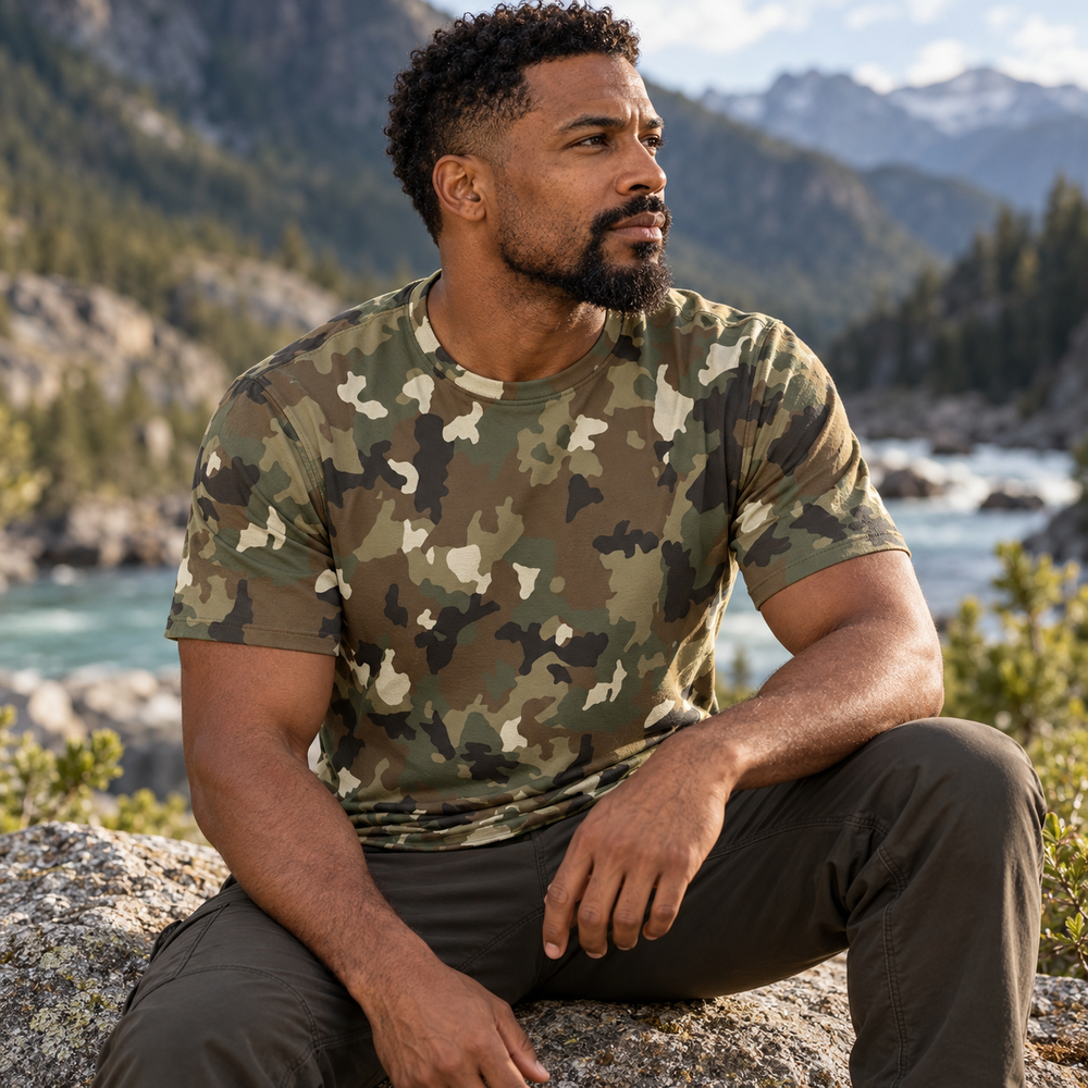 Romanian M2017 Army Camo Men's O-Neck T-Shirt | 190GSM Cotton