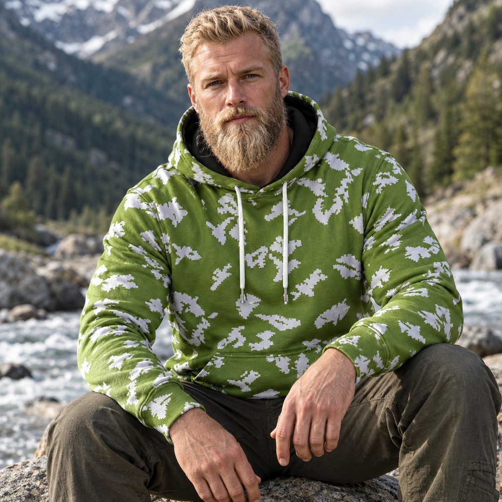 Russian Berezka Camo Men's Thicken Pullover Hoodie