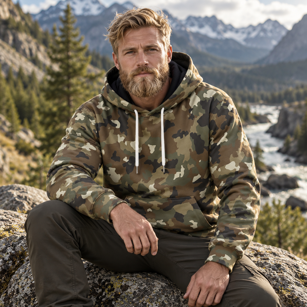 Romanian M2017 Army Camo Men's Thicken Pullover Hoodie