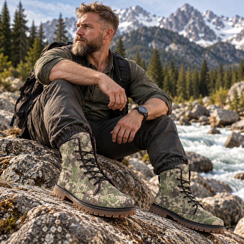 Ukrainian Predator Camo Men's Martin Short Boots