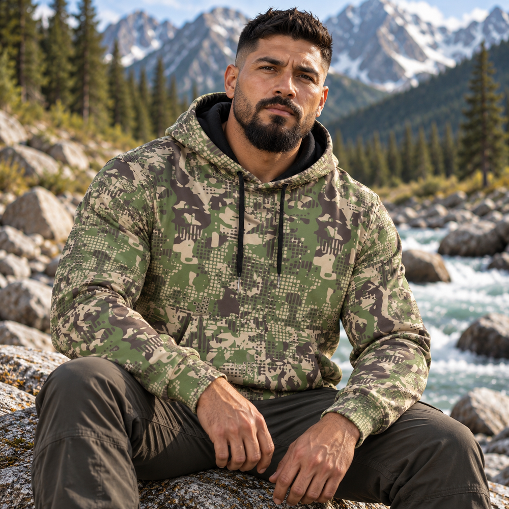 Ukrainian Predator Camo Men's Thicken Pullover Hoodie