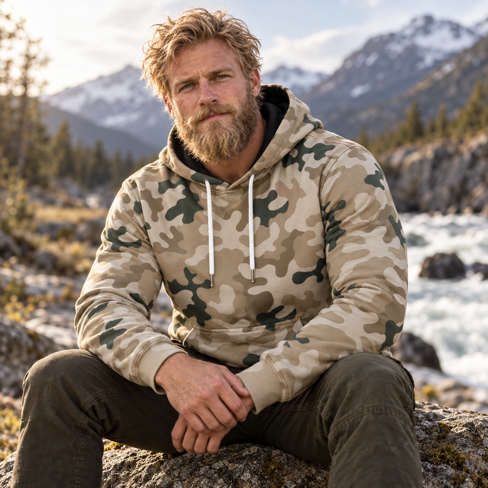 Polish WZ. 2000 Pustynna Camo Men's Thicken Pullover Hoodie