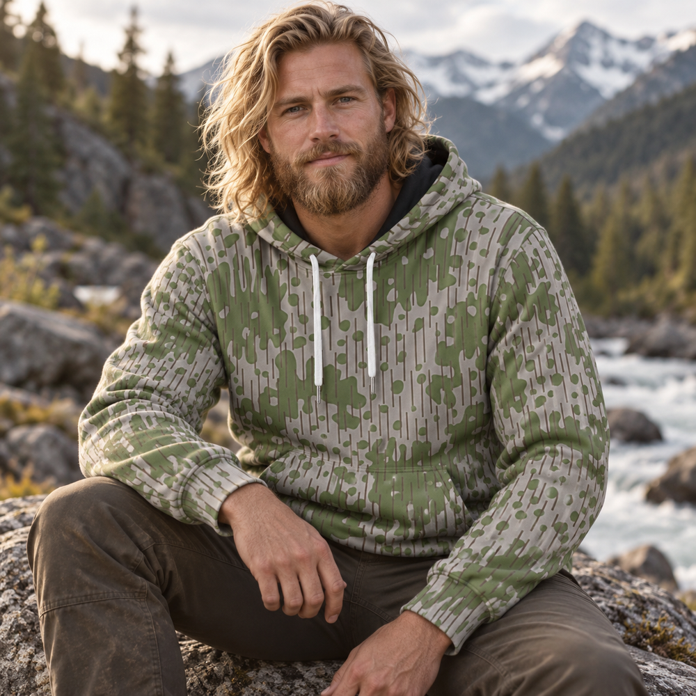 Bulgarian Frogskin Camo Men's Thicken Pullover Hoodie