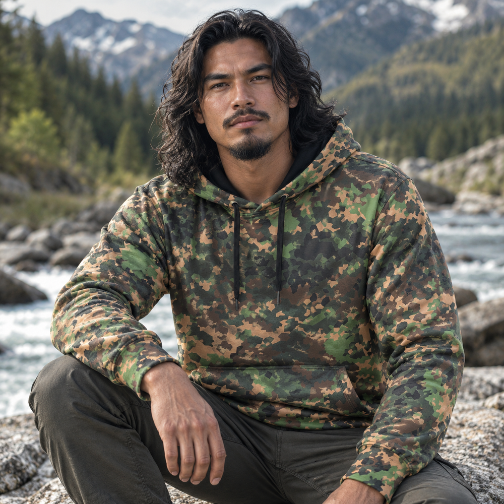 Russian Izlom Camo Men's Thicken Pullover Hoodie