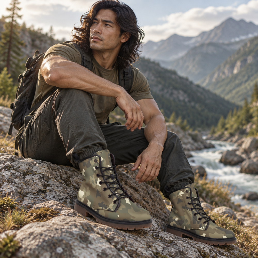 Romanian M2017 Army Camo Men's Martin Short Boots