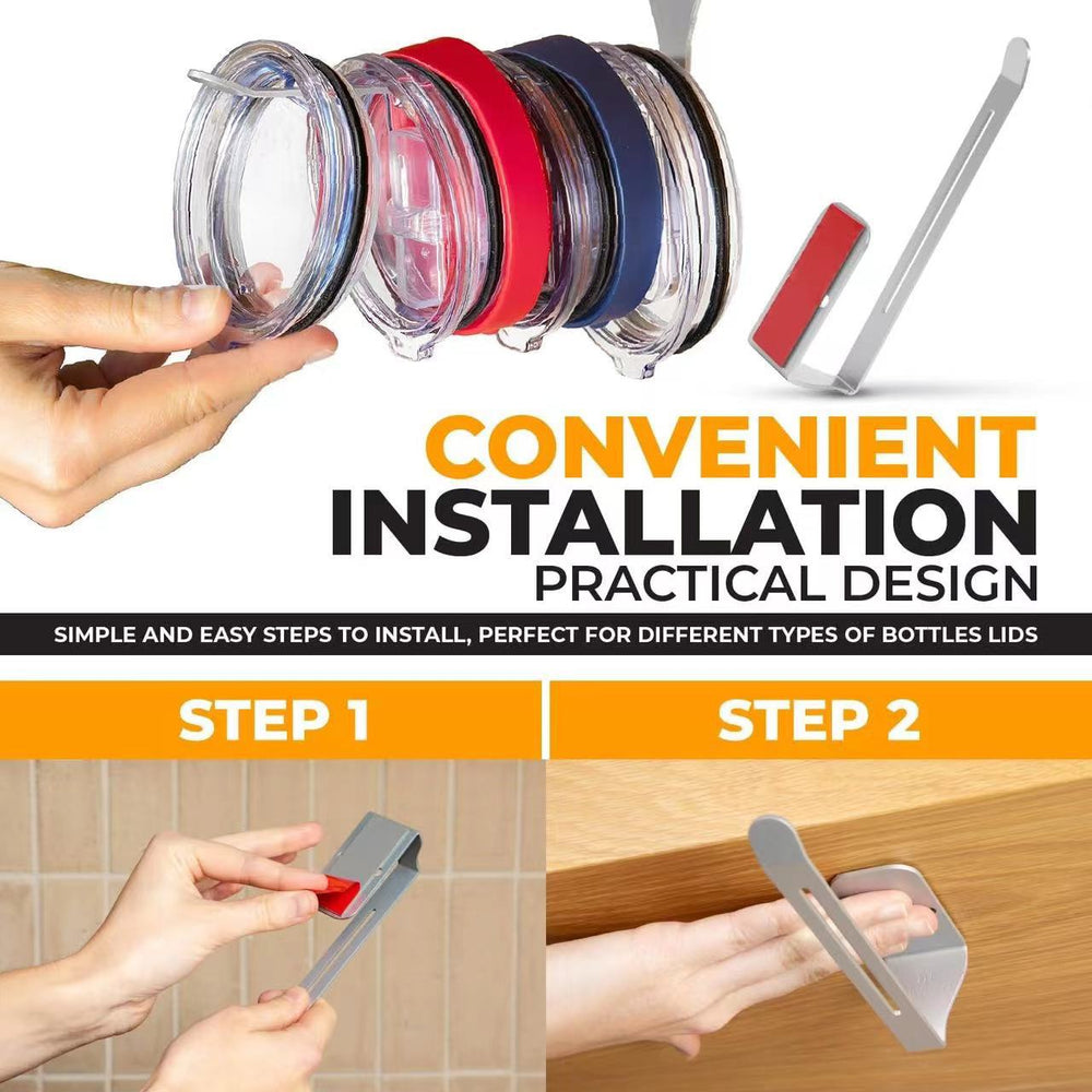 Space Saving Horizontal Cup Lid Storage Rack Under Cabinet - Equippage.com