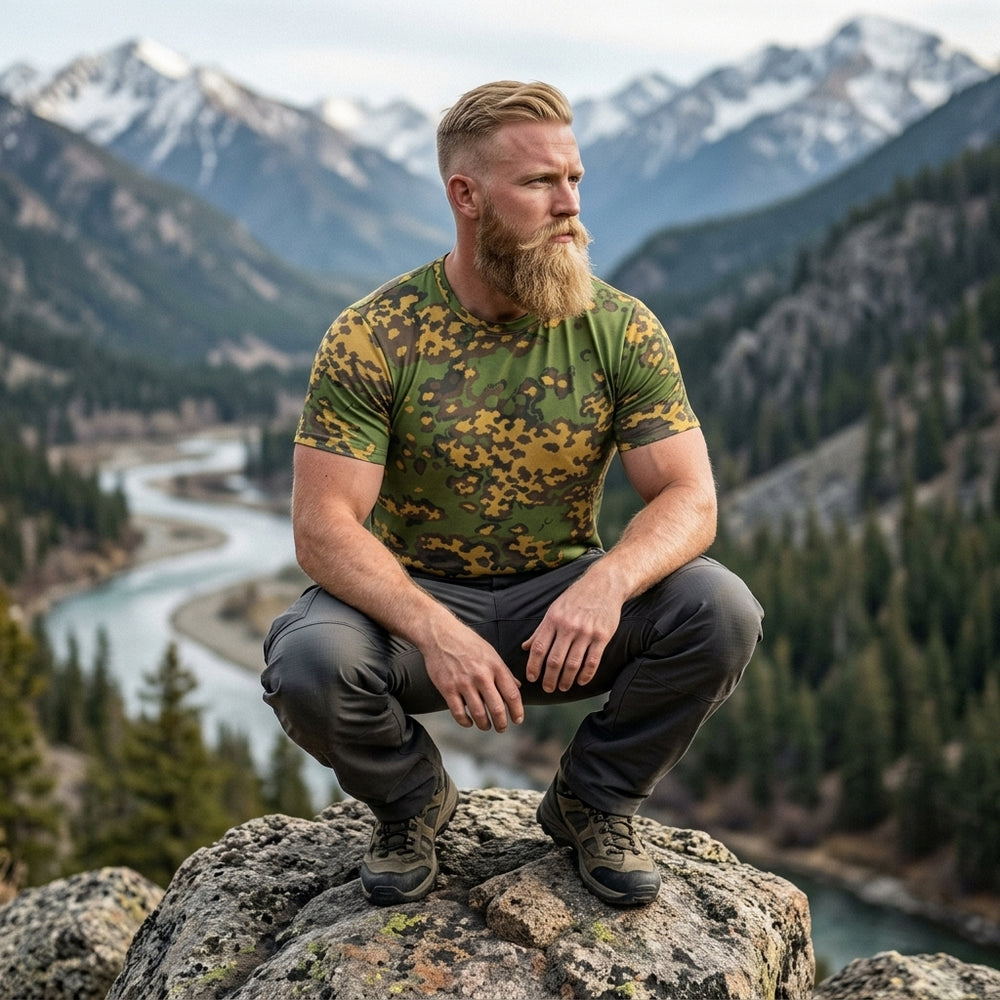 Russian Partizan Camo Men's O-Neck T-Shirt | 190GSM Cotton
