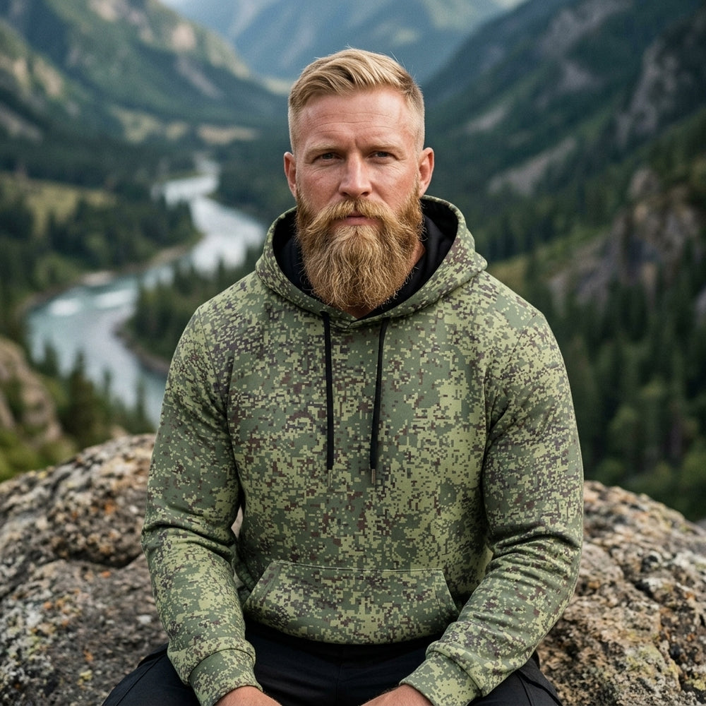 Russian EMR Camo Men's Thicken Pullover Hoodie