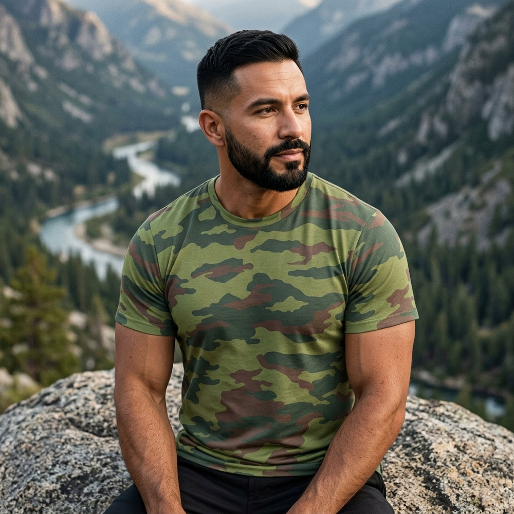 Russian Flora Camo Men's O-Neck T-Shirt | 190GSM Cotton