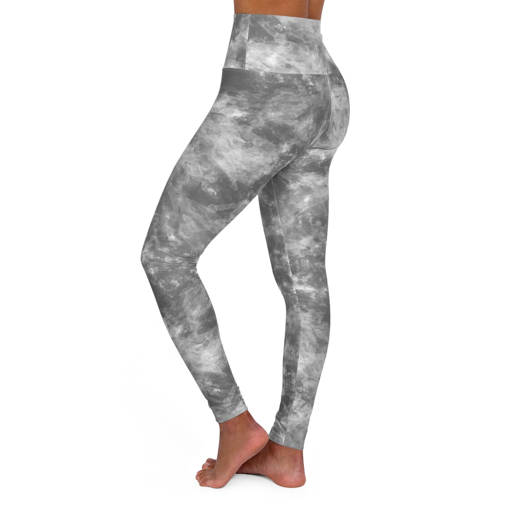 Grey Water Color High Waisted Yoga Leggings