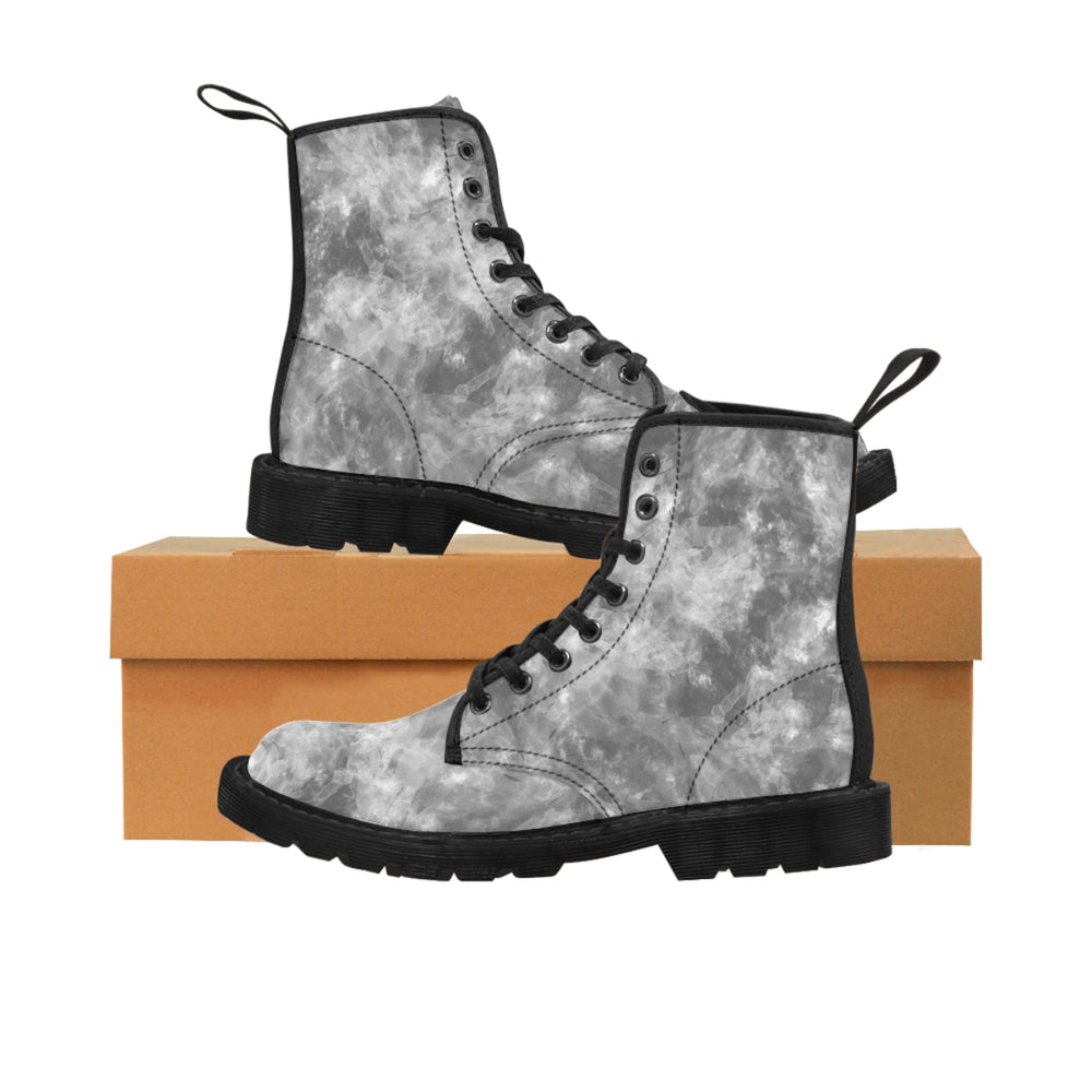 Grey Water Color Women's Canvas Boots