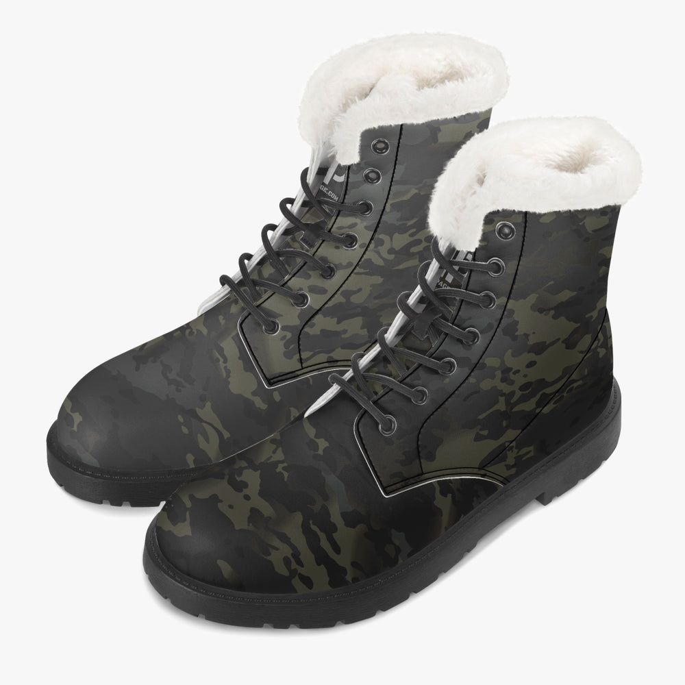 Equippage Black MultiCam Faux Fur Leather Boots