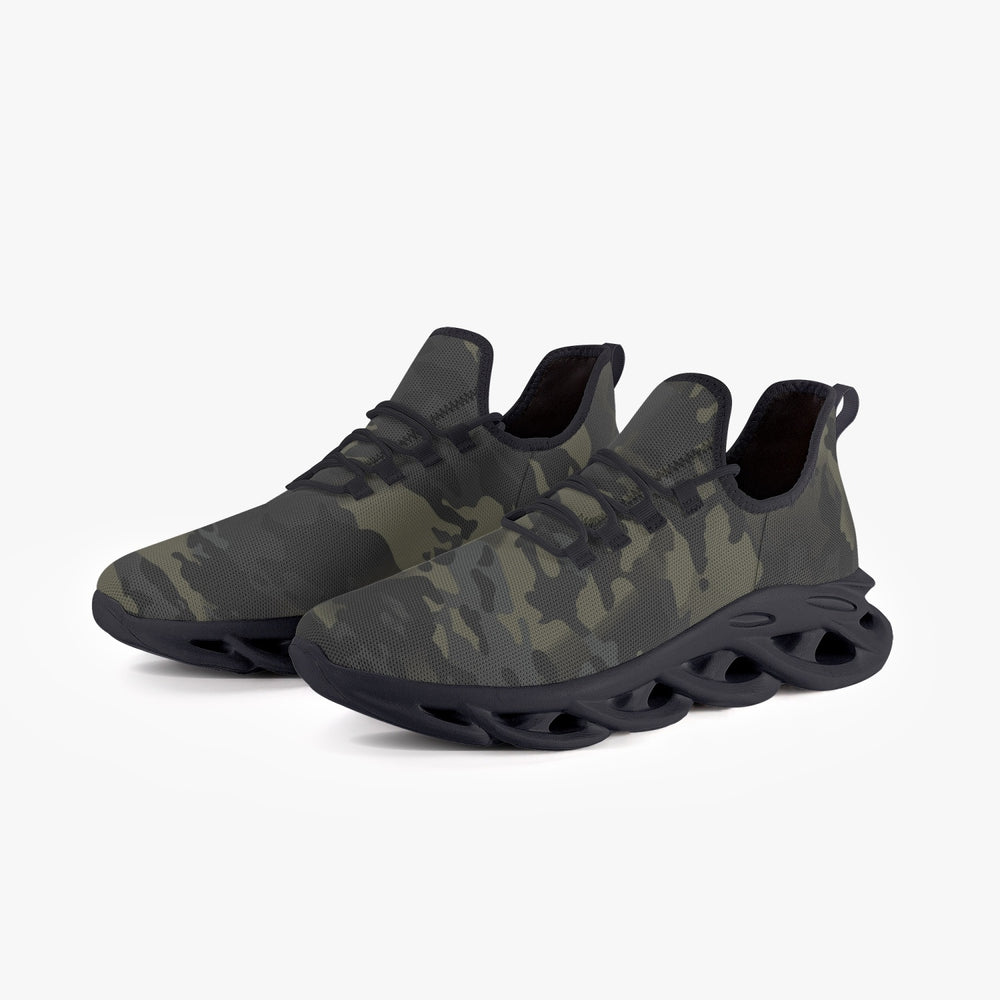 Equippage Black Multicam Bounce Mesh Knit Sneakers