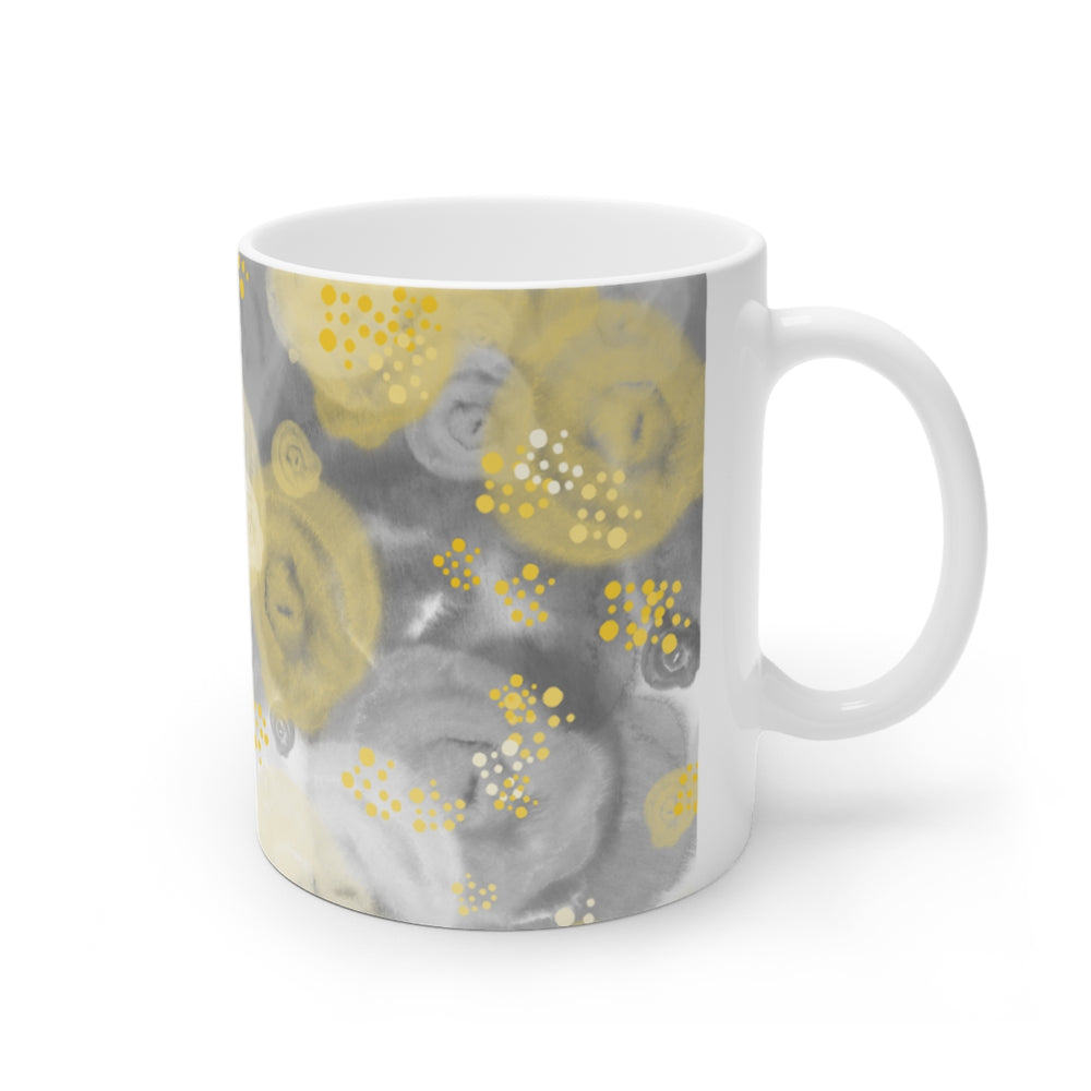 Watercolor White Ceramic Mug, 11oz and 15oz