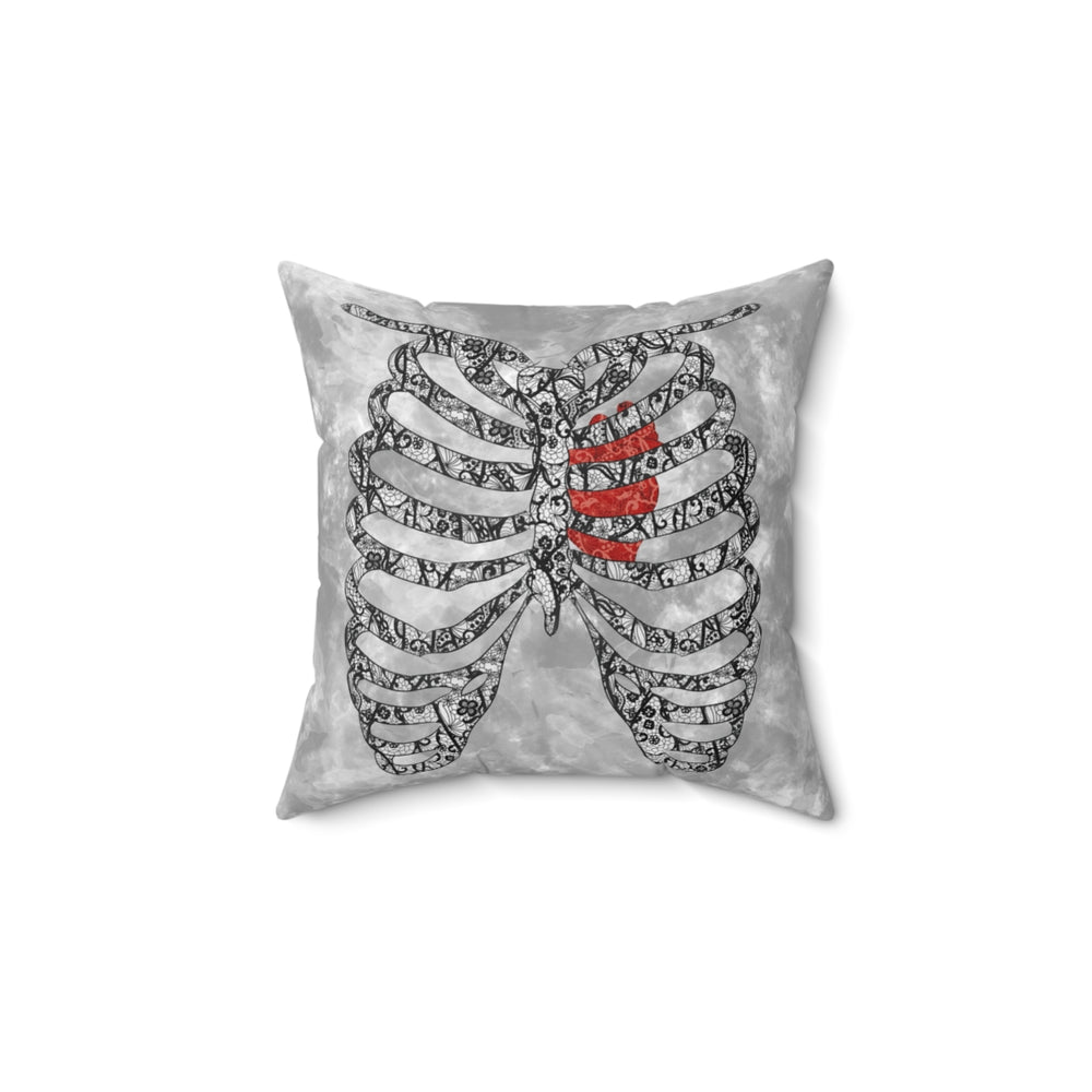Lace Rib Cage Spun Polyester Square Pillow
