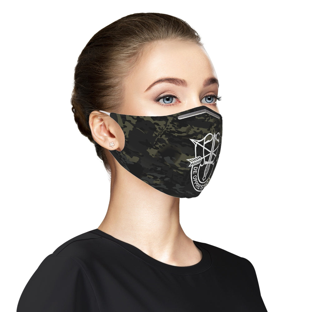 Equippage Black Multicam Cloth Face Mask For Adults