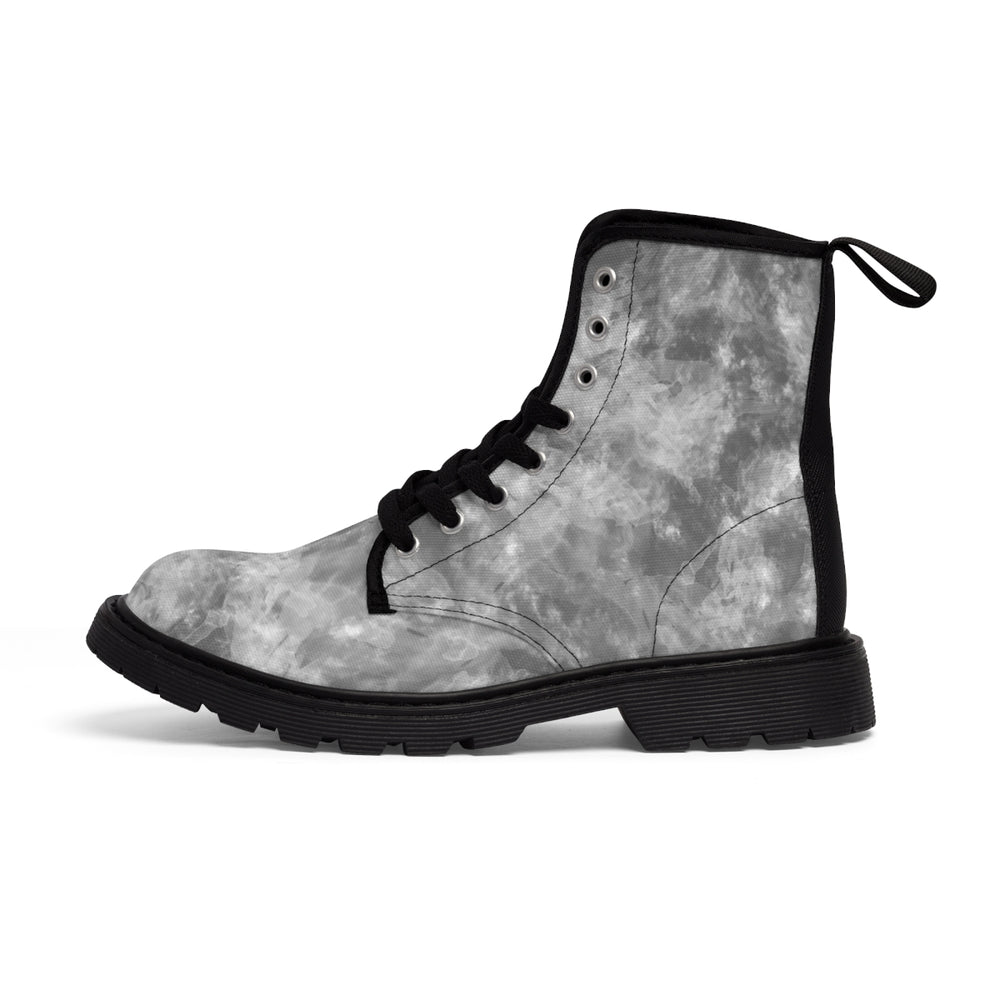 Grey Water Color Women's Canvas Boots