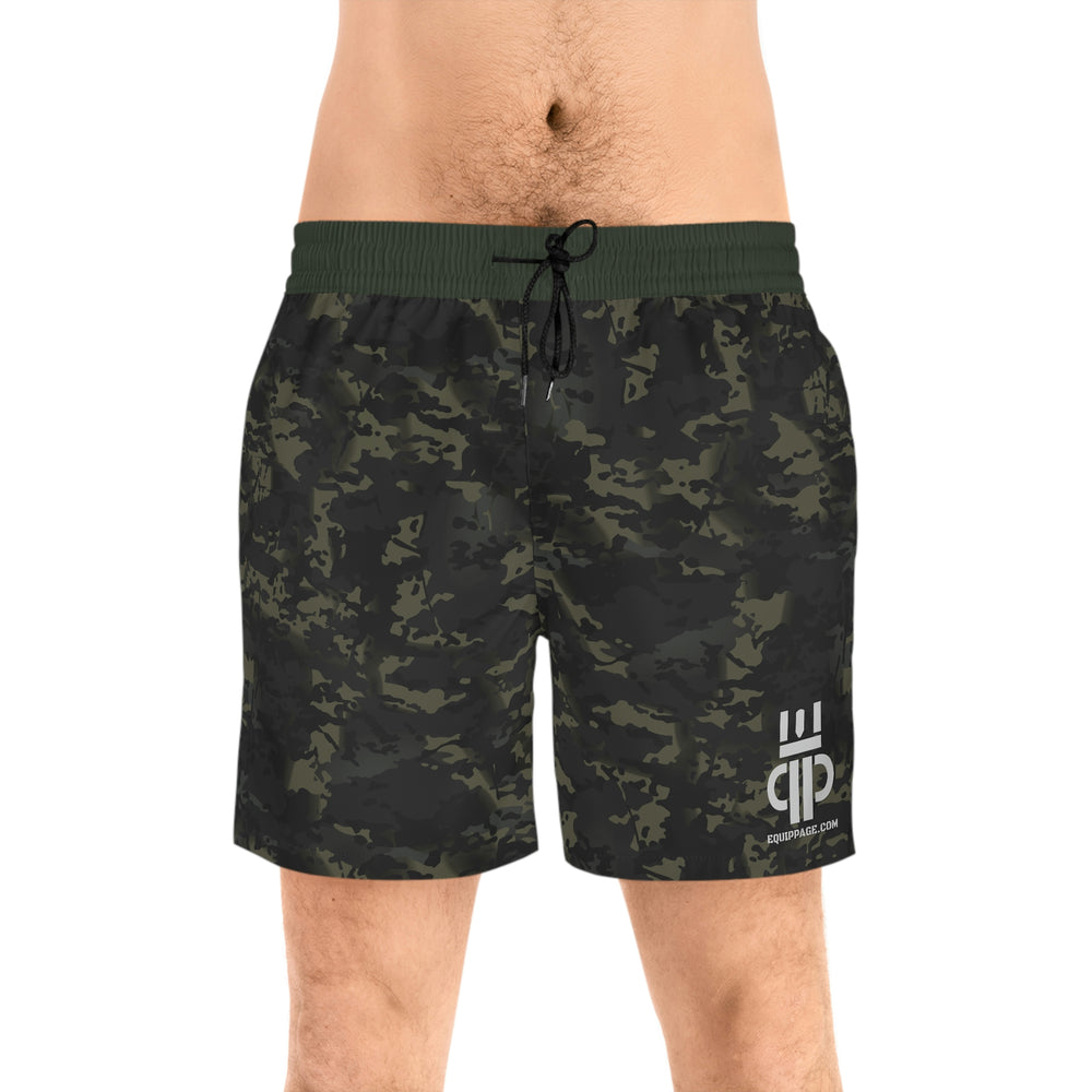 Equippage BMC Green Stripe Men's Mid-Length Swim Shorts