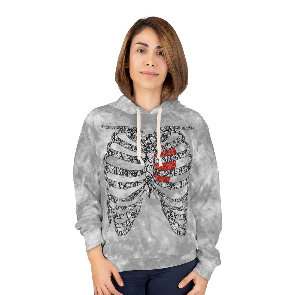 Lace Rib Cage AOP Unisex Pullover Hoodie