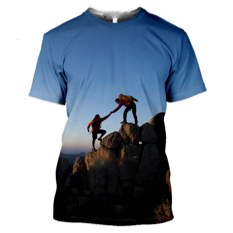 Outdoor Mountain Climbing 3D Print Unisex T-Shirts