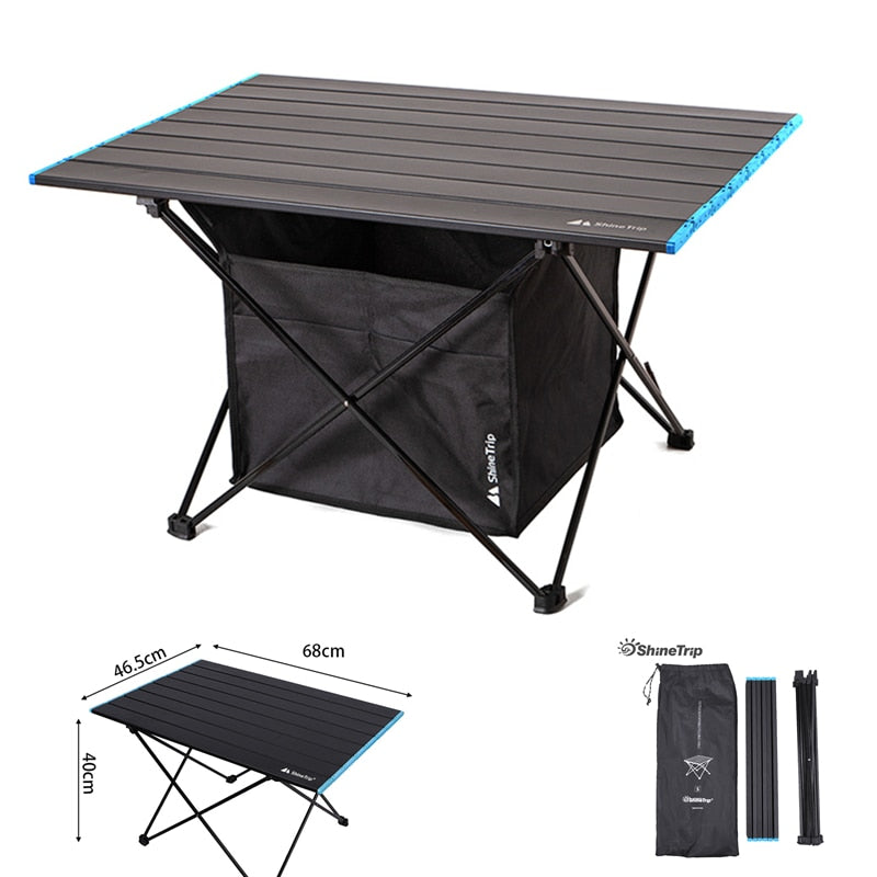 Shine Trip Ultralight Portable Outdoor Folding Table Large Space Oxford Cloth Camping Storage Bag for Garden Party Picnic BBQ