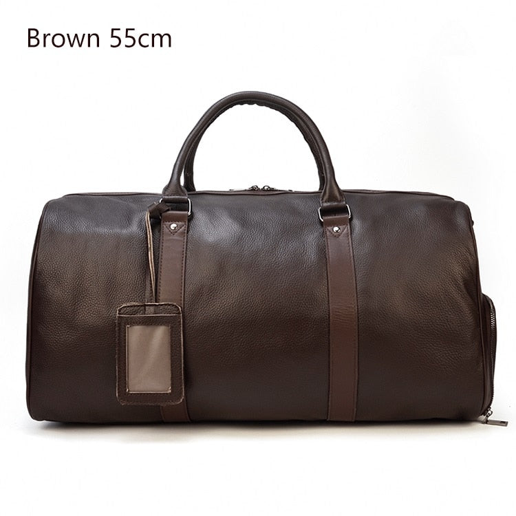 Genuine Leather Carry-On Luggage for Men