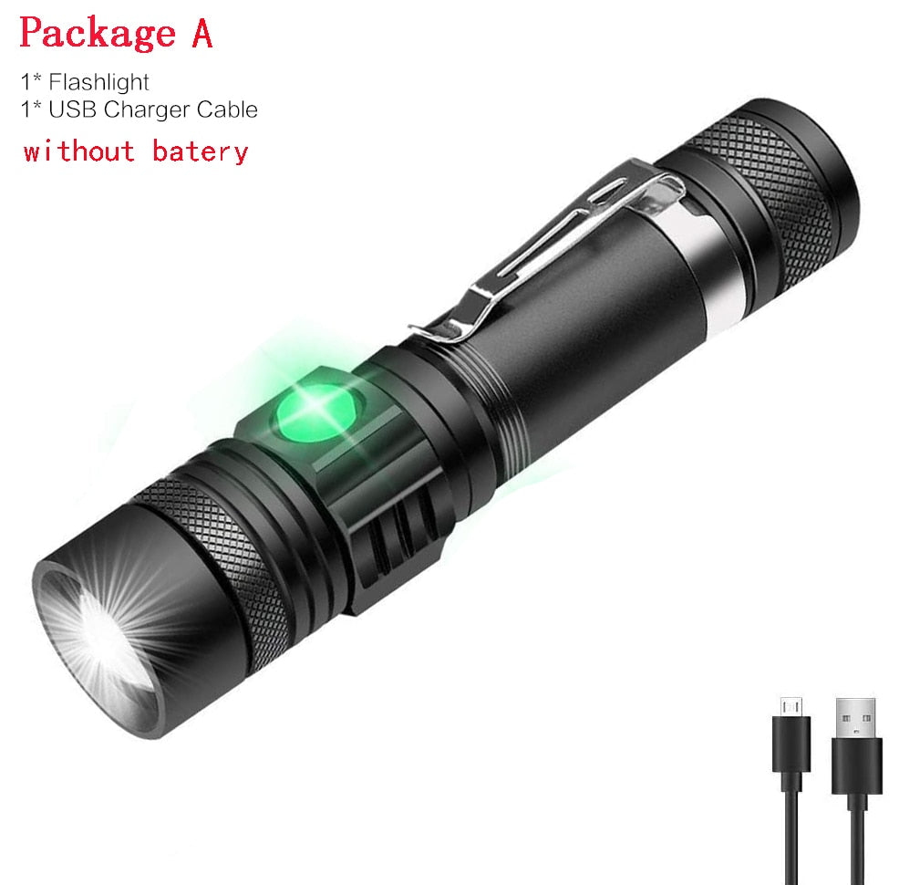 Pocketman LED USB Rechargeable Flashlight