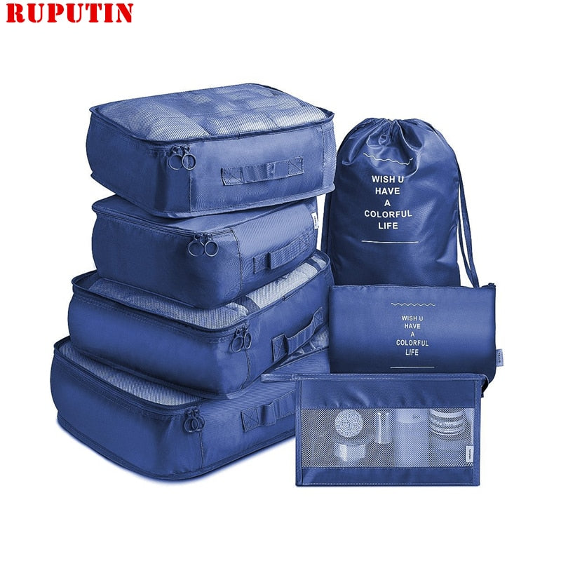 RUPUTIN 7-Piece Set Travel Organizer Cubes