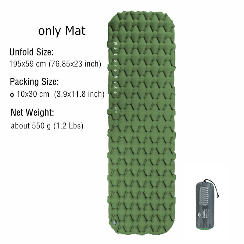 Naturehike Colchon Inflable Camping Mat Bed Inflatable Air Mattress  Sleeping Pad Ultralight Portable Air Pad Camping