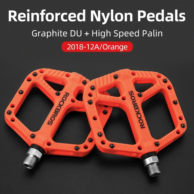 ROCKBROS Nylon Bearings Bike Flat Pedals