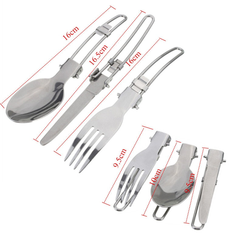 Ultra-light Camping Cookware Utensils Set Outdoor Backpacking Hiking Picnic Cooking Travel Tableware Pot Pan Spoon Fork Knife