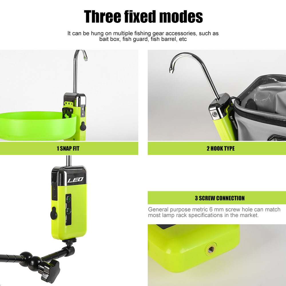 LEO Outdoor Portable Sensing Charging Pumping Water Oxygen Pump Fishing Oxygenation Air Pump LED Lighting